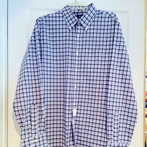 Ralph Lauren Blue Plaid Men’s Button Down Dress Shirt